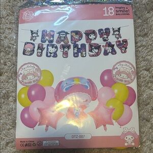 My melody Birthday Balloon Set with Banner